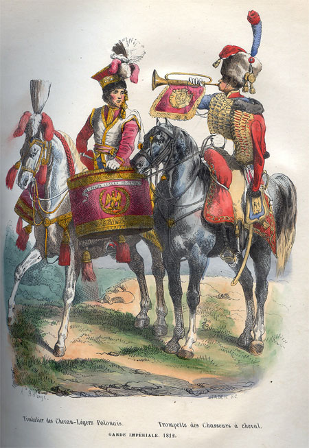 Timbalier des Chevau-Legers Polonais, Trompette des Chasseurs a cheval. Garde Imperiale, 1812