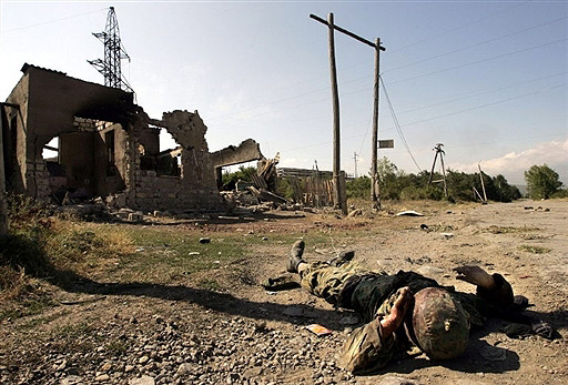 Dead Georgian soldier in Zhinvali