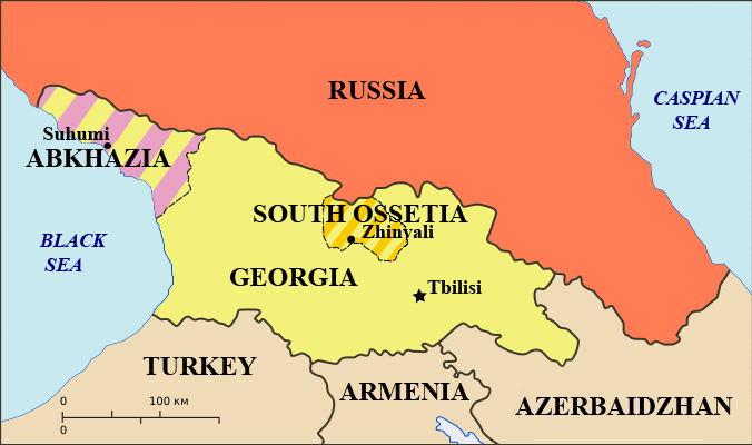 Map of the Caucasian region 