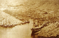 Balaclava harbour during the winter of 1854/55 in Crimea