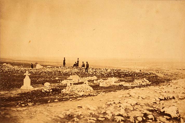 The cemetery, Redoubt des Anglais & Inkerman in the distance