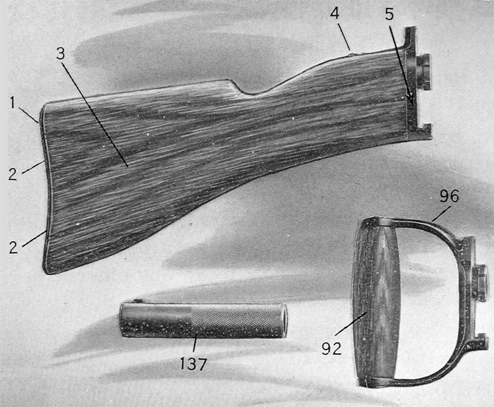 PLATE 6.—Accessories: Buttstocks and Magazine Filling Handle