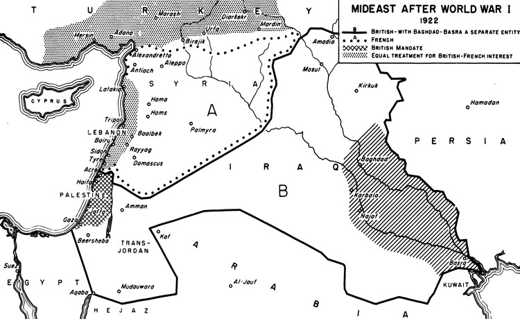Sykes Picot Map. MAP 1.